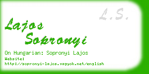 lajos sopronyi business card